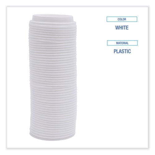 Boardwalk Deerfield Hot Cup Lids Fits 10 Oz To 20 Oz Cups White Plastic 50/pack 20 Packs/carton - Food Service - Boardwalk®
