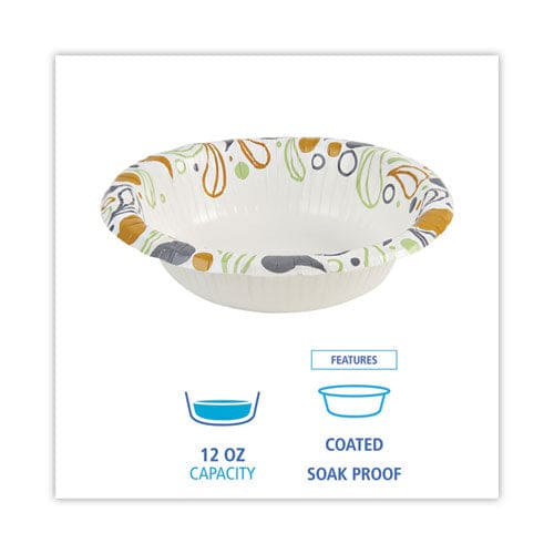 Boardwalk Deerfield Printed Paper Bowl 12 Oz Coated/soak Proof Multicolor 125/pack 8 Packs/carton - Food Service - Boardwalk®