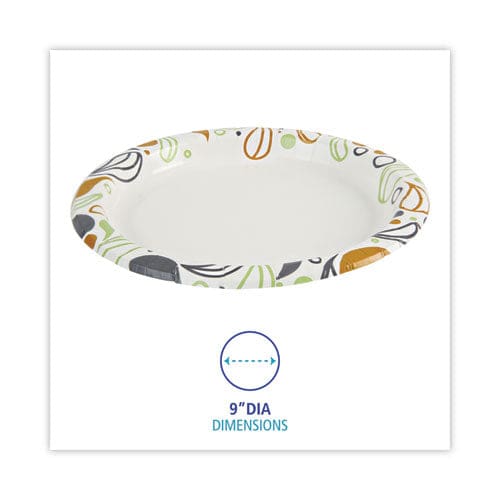 Boardwalk Deerfield Printed Paper Plates 9 Dia Coated/soak Proof Multicolor 125/pack 8 Packs/carton - Food Service - Boardwalk®