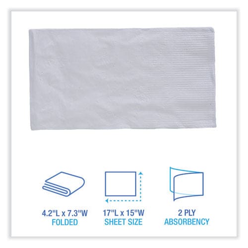 Boardwalk Dinner Napkin 2-ply 17 X 15 White 100/pack 30 Packs/carton - Food Service - Boardwalk®