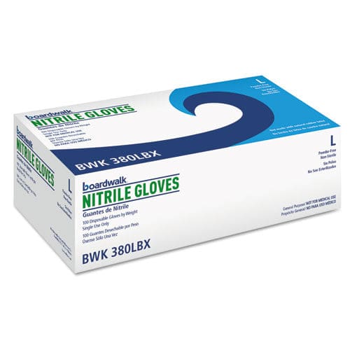 Boardwalk Disposable General-purpose Powder-free Nitrile Gloves Large Black 4.4 Mil 100/box - Janitorial & Sanitation - Boardwalk®