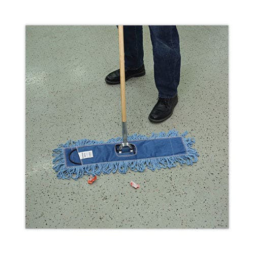 Boardwalk Dry Mopping Kit 24 X 5 Blue Synthetic Head 60 Natural Wood/metal Handle - Janitorial & Sanitation - Boardwalk®