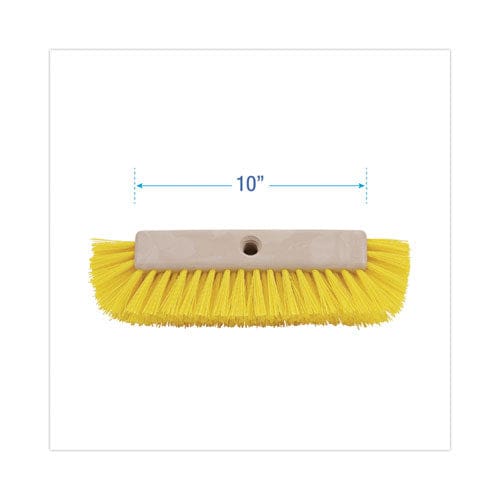Boardwalk Dual-surface Scrub Brush Yellow Polypropylene Bristles 10 Brush Plastic Handle - Janitorial & Sanitation - Boardwalk®