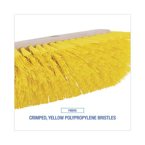 Boardwalk Dual-surface Scrub Brush Yellow Polypropylene Bristles 10 Brush Plastic Handle - Janitorial & Sanitation - Boardwalk®