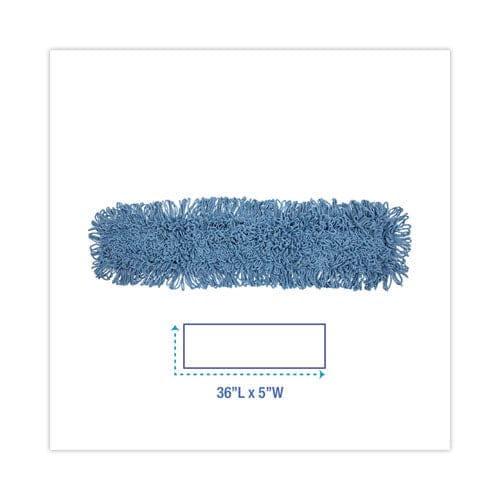 Boardwalk Dust Mop Head Cotton/synthetic Blend 36 X 5 Looped-end Blue - Janitorial & Sanitation - Boardwalk®