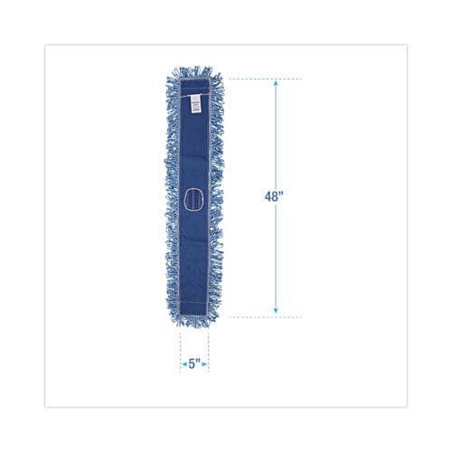 Boardwalk Dust Mop Head Cotton/synthetic Blend 48 X 5 Blue - Janitorial & Sanitation - Boardwalk®