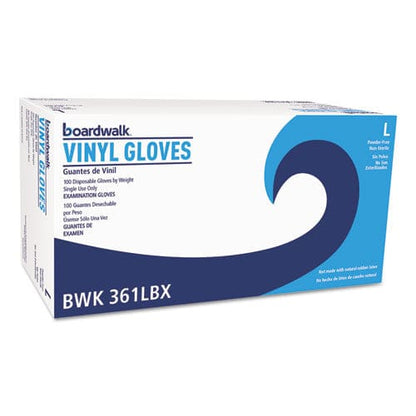Boardwalk Exam Vinyl Gloves Clear Large 3 3/5 Mil 100/box 10 Boxes/carton - Janitorial & Sanitation - Boardwalk®