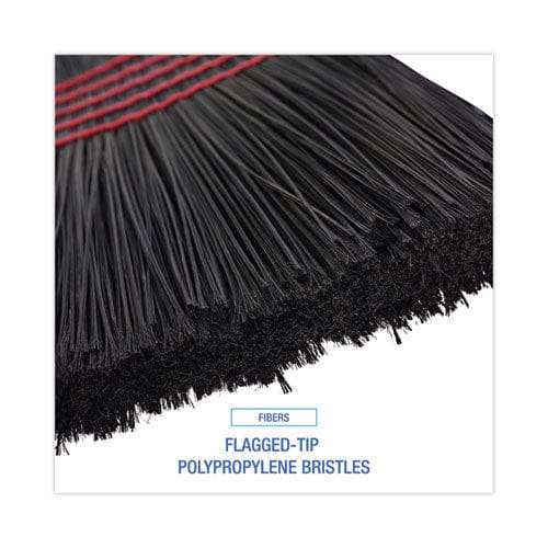 Boardwalk Flagged Tip Poly Bristle Janitor Brooms 10 X 58.5 Wood Handle Natural/black 12/carton - Janitorial & Sanitation - Boardwalk®