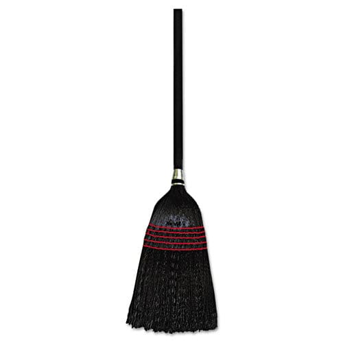 Boardwalk Flagged Tip Poly Bristle Janitor Brooms 10 X 58.5 Wood Handle Natural/black 12/carton - Janitorial & Sanitation - Boardwalk®