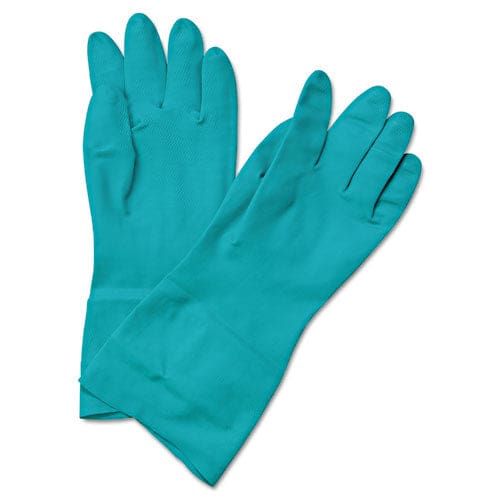 Boardwalk Flock-lined Nitrile Gloves Small Green Dozen - Janitorial & Sanitation - Boardwalk®