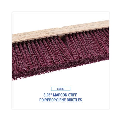 Boardwalk Floor Brush Head 3.25 Maroon Stiff Polypropylene Bristles 36 Brush - Janitorial & Sanitation - Boardwalk®