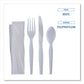 Boardwalk Four-piece Cutlery Kit Fork/knife/napkin/teaspoon Heavyweight White 250/carton - Food Service - Boardwalk®