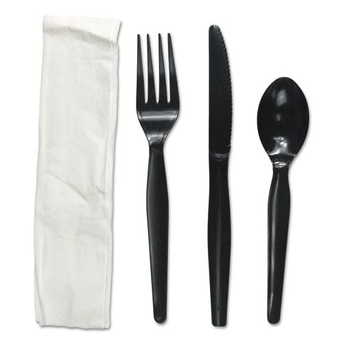 Boardwalk Four-piece Cutlery Kit Fork/knife/napkin/teaspoon Heavyweight White 250/carton - Food Service - Boardwalk®