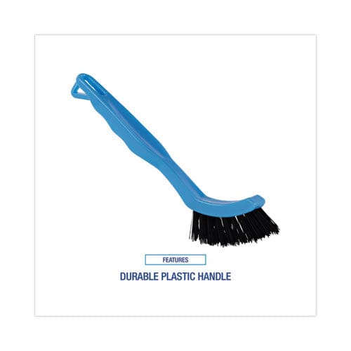 Boardwalk Grout Brush Black Nylon Bristles 8.13 Blue Plastic Handle - Janitorial & Sanitation - Boardwalk®