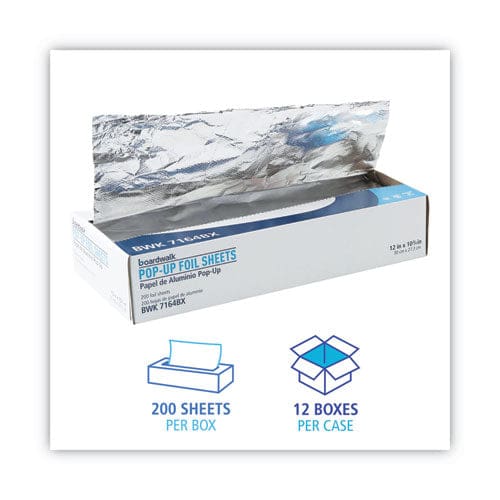 Boardwalk Heavy-duty Aluminum Foil Pop-up Sheets 12 X 10.75 200/box 12 Boxes/carton - Food Service - Boardwalk®