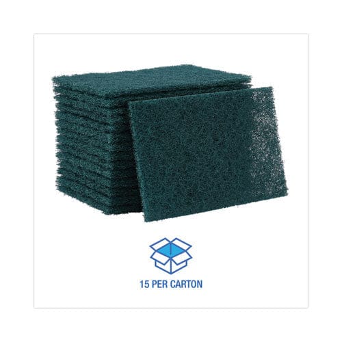 Boardwalk Heavy-duty Scour Pad 6 X 9 Green 15/carton - Janitorial & Sanitation - Boardwalk®