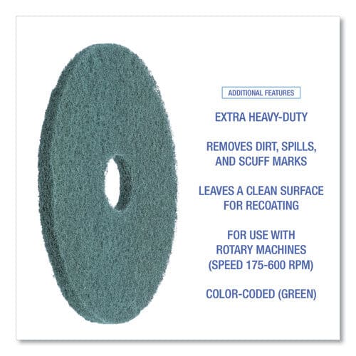 Boardwalk Heavy-duty Scrubbing Floor Pads 16 Diameter Green 5/carton - Janitorial & Sanitation - Boardwalk®