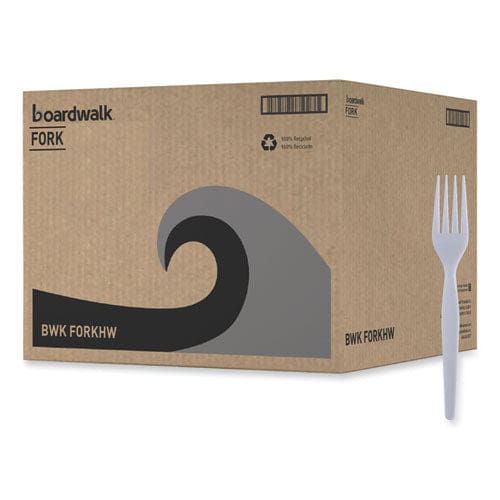 Boardwalk Heavyweight Polystyrene Cutlery Fork White 1000/carton - Food Service - Boardwalk®