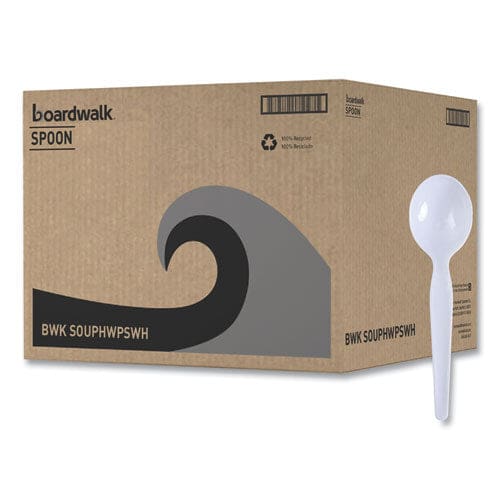 Boardwalk Heavyweight Polystyrene Cutlery Soup Spoon White 1000/carton - Food Service - Boardwalk®