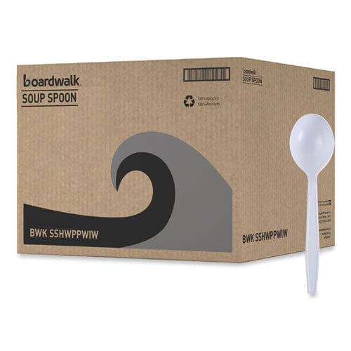 Boardwalk Heavyweight Wrapped Polypropylene Cutlery Soup Spoon White 1,000/carton - Food Service - Boardwalk®