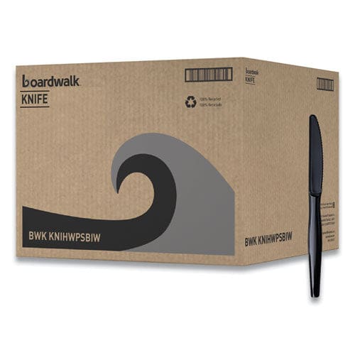 Boardwalk Heavyweight Wrapped Polystyrene Cutlery Knife Black 1,000/carton - Food Service - Boardwalk®