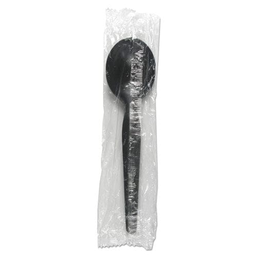 Boardwalk Heavyweight Wrapped Polystyrene Cutlery Soup Spoon Black 1,000/carton - Food Service - Boardwalk®