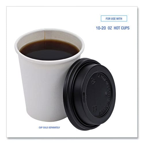 Boardwalk Hot Cup Lids Fits 10 Oz To 20 Oz Hot Cups Black 1,000/carton - Food Service - Boardwalk®