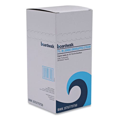 Boardwalk Jumbo Straws 7.75 Plastic Translucent Unwrapped 250/pack 50 Packs/carton - Food Service - Boardwalk®