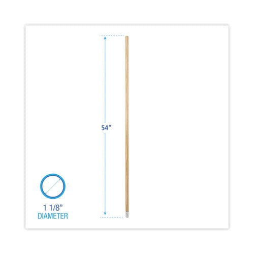 Boardwalk Lie-flat Screw-in Mop Handle Lacquered Wood 1.13 Dia X 54 Natural - Janitorial & Sanitation - Boardwalk®