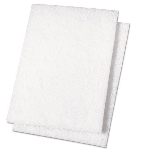 Boardwalk Light Duty Scour Pad White 6 X 9 White 20/carton - Janitorial & Sanitation - Boardwalk®