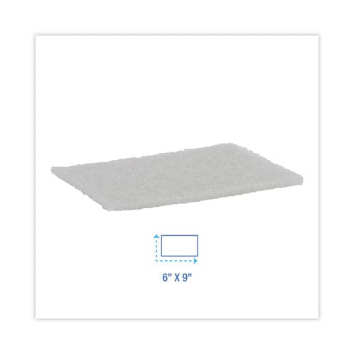 Boardwalk Light Duty Scour Pad White 6 X 9 White 20/carton - Janitorial & Sanitation - Boardwalk®