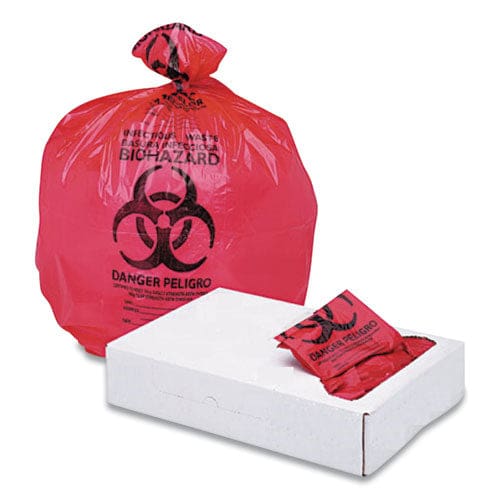 Boardwalk Linear Low Density Health Care Trash Can Liners 16 Gal 1.3 Mil 24 X 32 Red 250/carton - Janitorial & Sanitation - Boardwalk®