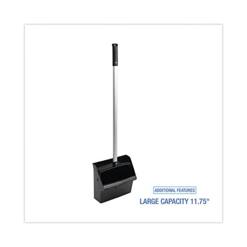 Boardwalk Lobby Dust Pan 11.75 X 37 34 Handle Plastic/aluminum Black/silver - Janitorial & Sanitation - Boardwalk®