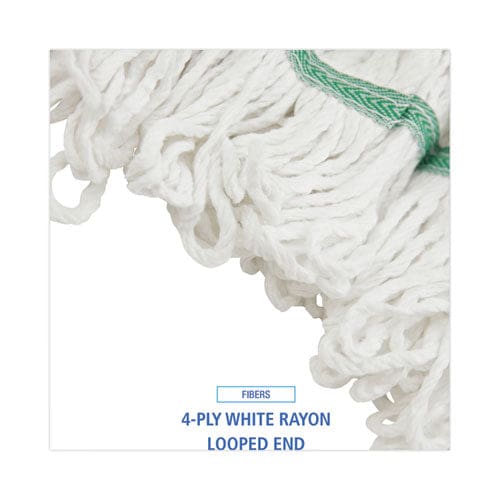 Boardwalk Loop End Rayon Mop Head Rayon Medium 14 Oz White Dozen - Janitorial & Sanitation - Boardwalk®