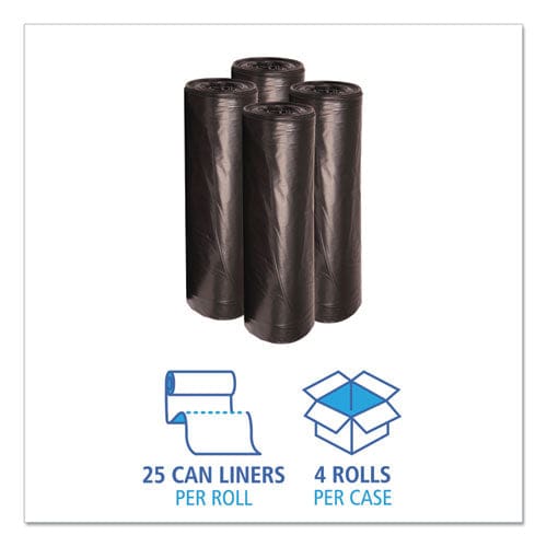 Boardwalk Low Density Repro Can Liners 56 Gal 1.6 Mil 43 X 47 Black 10 Bags/roll 10 Rolls/carton - Janitorial & Sanitation - Boardwalk®