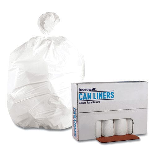 Boardwalk Low-density Waste Can Liners 45 Gal 0.6 Mil 40 X 46 White 25 Bags/roll 4 Rolls/carton - Janitorial & Sanitation - Boardwalk®