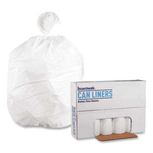 Boardwalk Low-density Waste Can Liners 56 Gal 0.6 Mil 43 X 47 White 25 Bags/roll 4 Rolls/carton - Janitorial & Sanitation - Boardwalk®