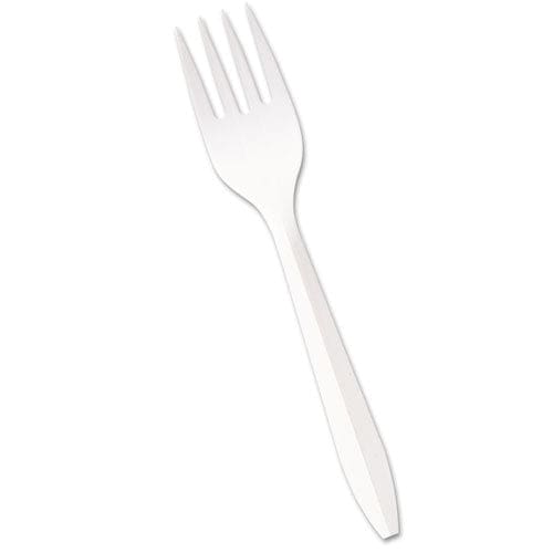 Boardwalk Mediumweight Polypropylene Cutlery Fork White 1000/carton - Food Service - Boardwalk®