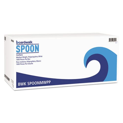 Boardwalk Mediumweight Polypropylene Cutlery Teaspoon White 1000/carton - Food Service - Boardwalk®