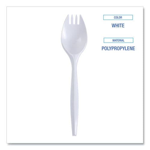 Boardwalk Mediumweight Wrapped Polypropylene Cutlery Spork White 1,000/carton - Food Service - Boardwalk®