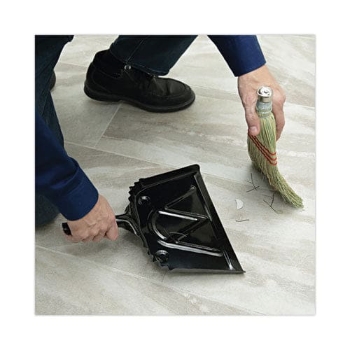 Boardwalk Metal Dust Pan 12 X 14 2 Handle 20-gauge Steel Black - Janitorial & Sanitation - Boardwalk®