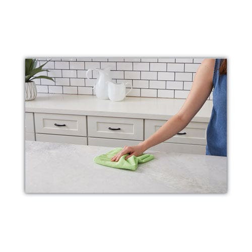 Boardwalk Microfiber Cleaning Cloths 16 X 16 Green 24/pack - Janitorial & Sanitation - Boardwalk®