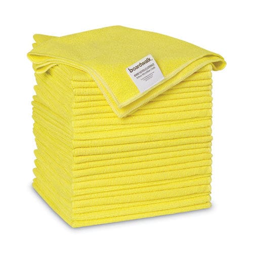 Boardwalk Microfiber Cleaning Cloths 16 X 16 Yellow 24/pack - Janitorial & Sanitation - Boardwalk®