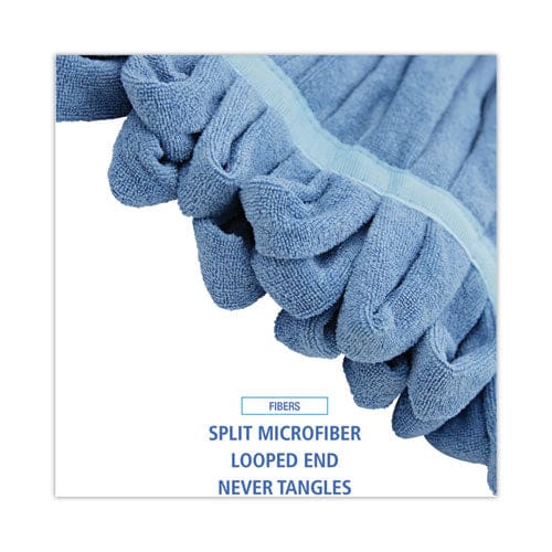 Boardwalk Microfiber Looped-end Wet Mop Head Medium Blue - Janitorial & Sanitation - Boardwalk®