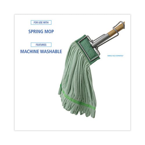 Boardwalk Microfiber Looped-end Wet Mop Head Medium Green - Janitorial & Sanitation - Boardwalk®