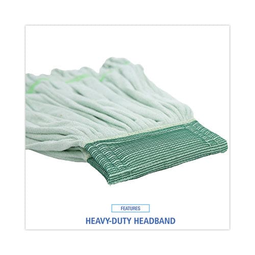 Boardwalk Microfiber Looped-end Wet Mop Heads Medium Green 12/carton - Janitorial & Sanitation - Boardwalk®