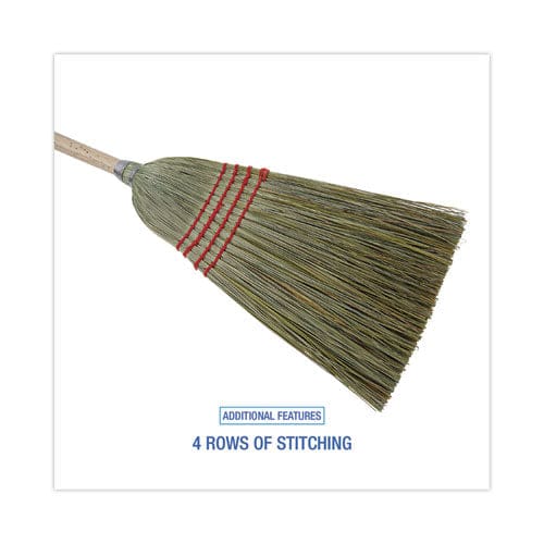 Boardwalk Mixed Fiber Maid Broom Mixed Fiber Bristles 55 Overall Length Natural 12/carton - Janitorial & Sanitation - Boardwalk®