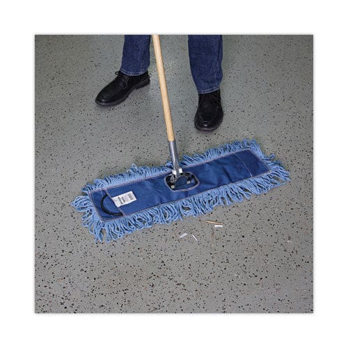 Boardwalk Mop Head Dust Looped-end Cotton/synthetic Fibers 18 X 5 Blue - Janitorial & Sanitation - Boardwalk®