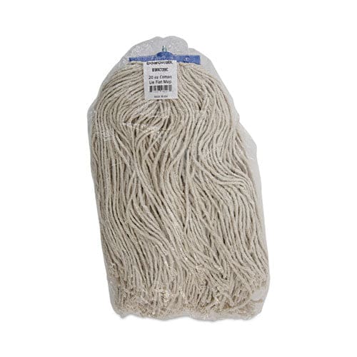 Boardwalk Mop Head Economical Lie-flat Head Cotton Fiber 20 Oz White 12/carton - Janitorial & Sanitation - Boardwalk®