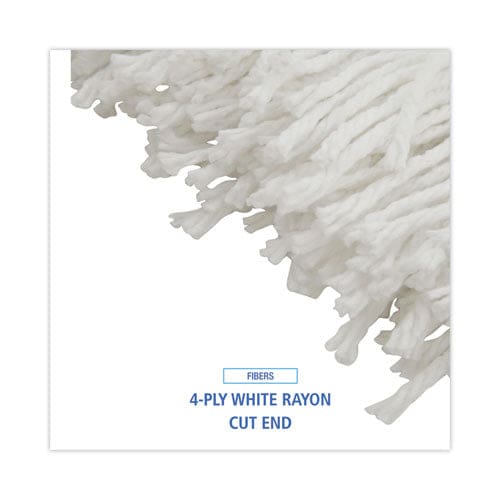 Boardwalk Mop Head Economical Lie-flat Head Rayon Fiber 20oz White 12/carton - Janitorial & Sanitation - Boardwalk®